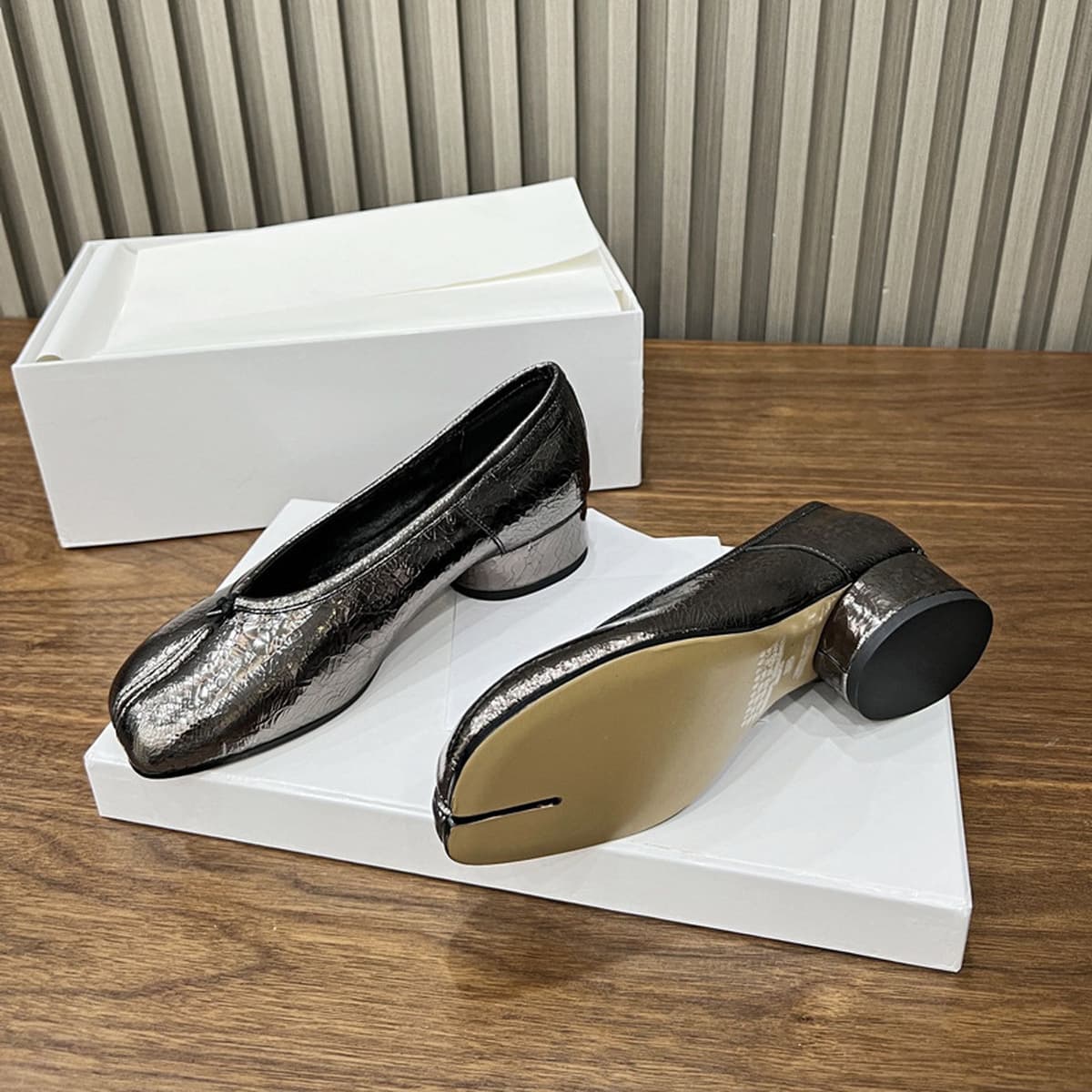 Гуанчжоу, высокая версия, прямые продажи с фабрики, женские туфли на среднем каблуке с раздельным носком, балетки из...