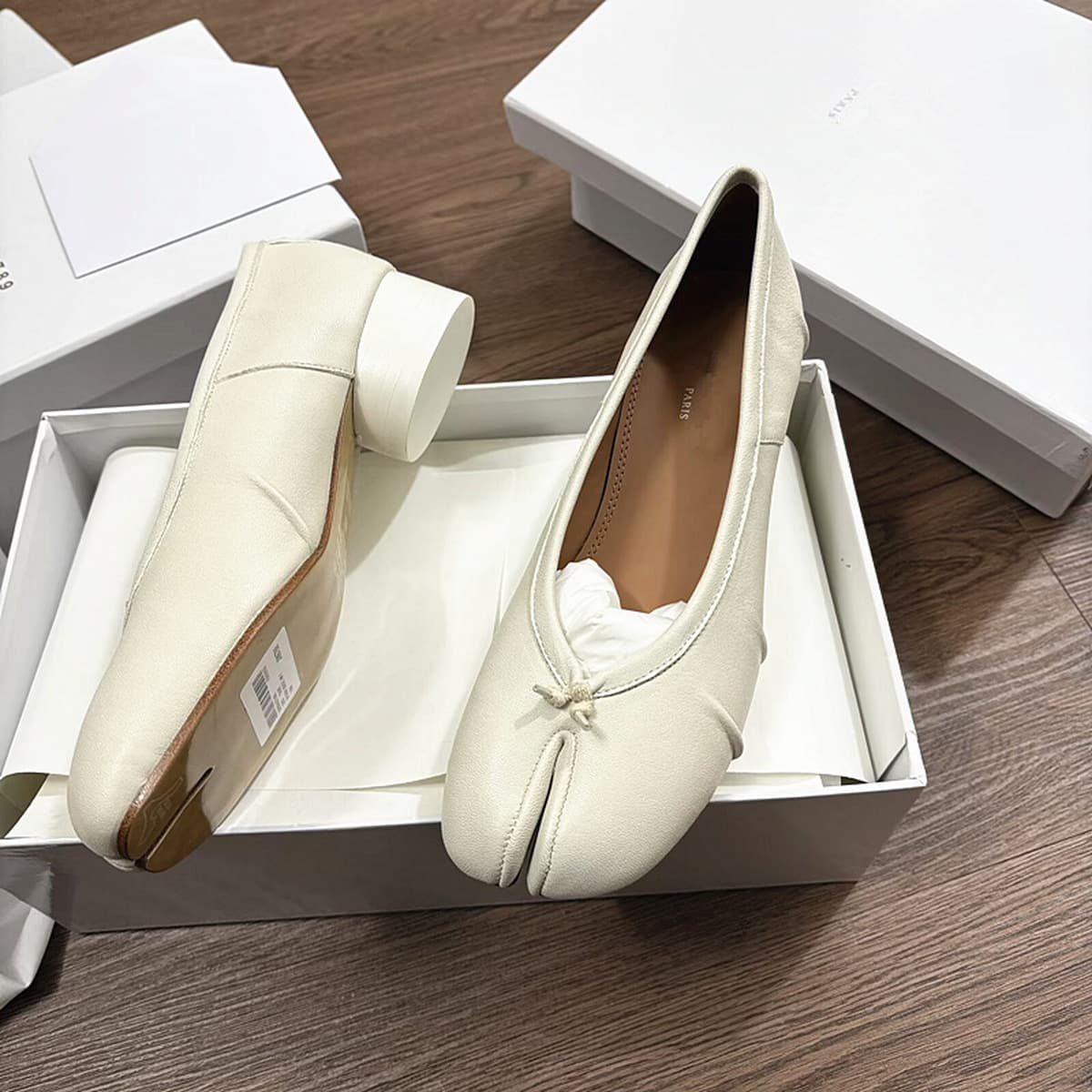 Гуанчжоу, высокая версия, прямые продажи с фабрики, женские туфли на среднем каблуке с раздельным носком, балетки из...