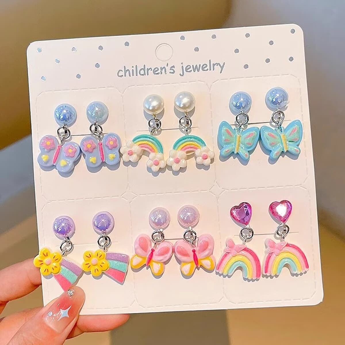 Детские прозрачные цветочные зажимы для ушей 2025 новые аксессуары для девочек без пирсинга украшения для ушей детские...