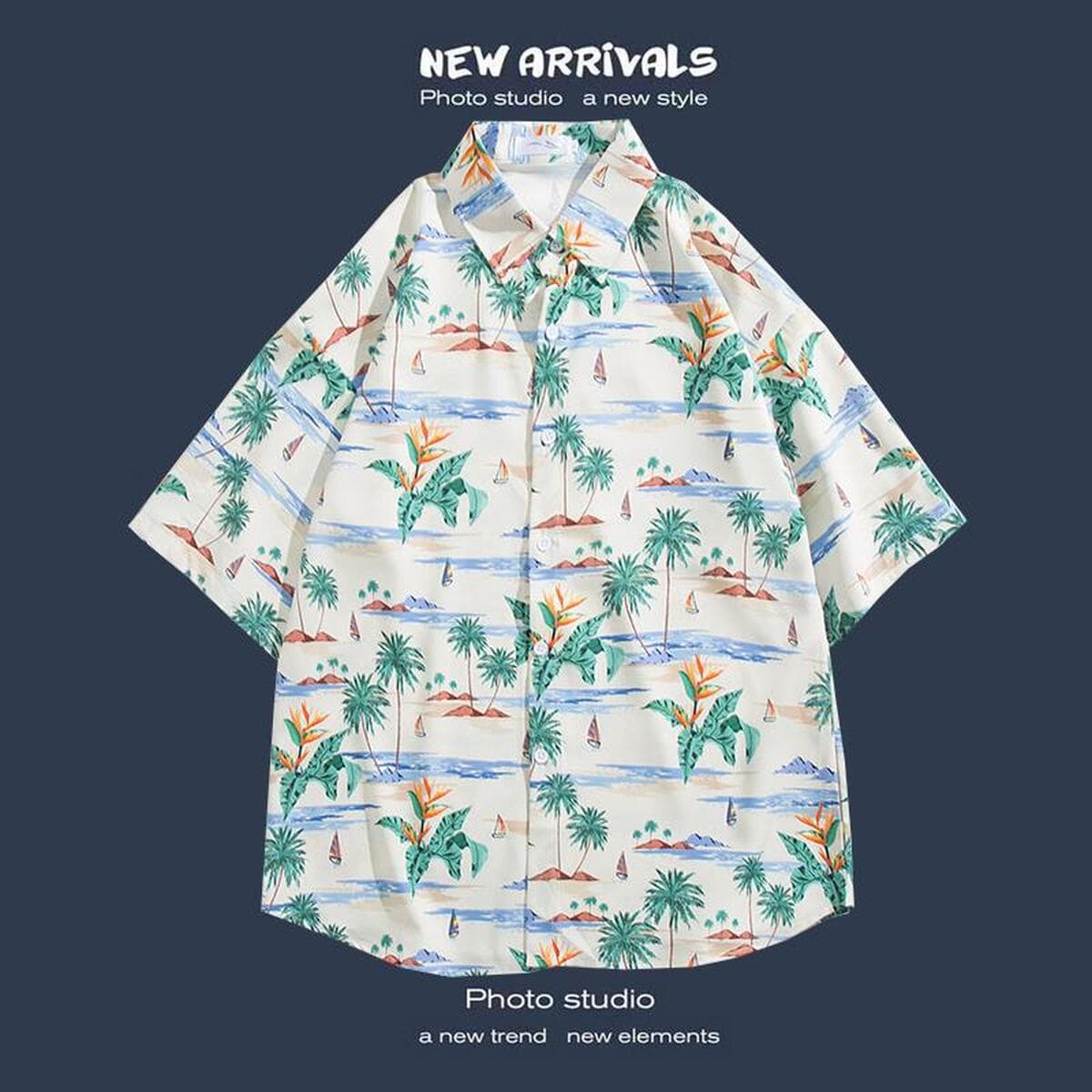 Рубашка с короткими рукавами и цветочным принтом, островной Хайнань, пляжный гонконгский стиль, стиль Sanya Xiawei, тайская...