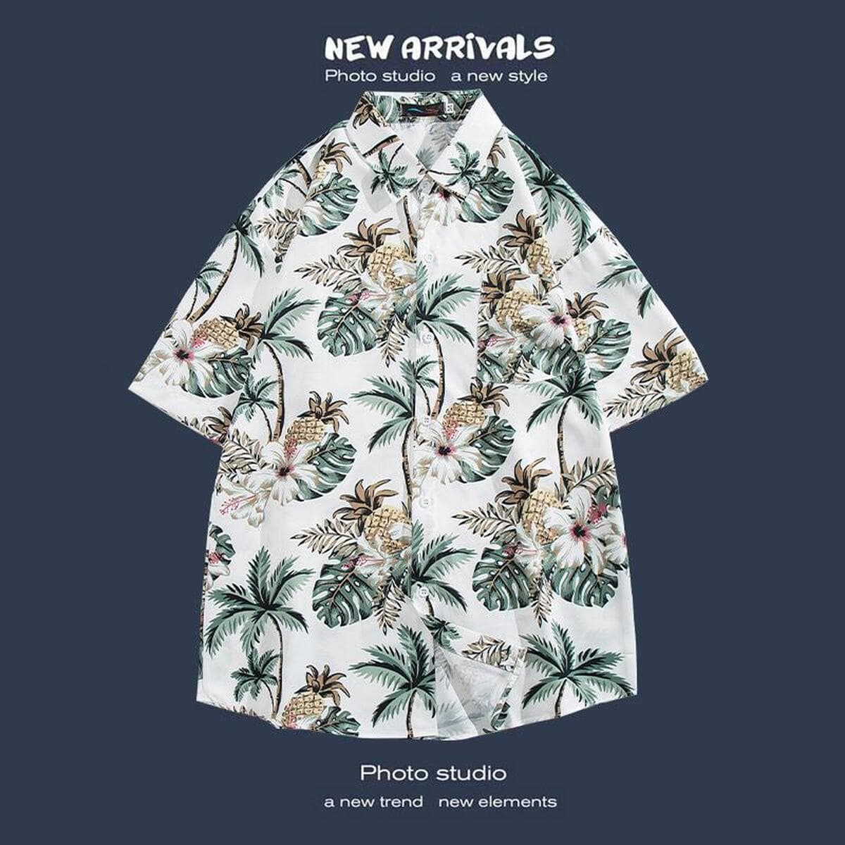Рубашка с короткими рукавами и цветочным принтом, островной Хайнань, пляжный гонконгский стиль, стиль Sanya Xiawei, тайская...