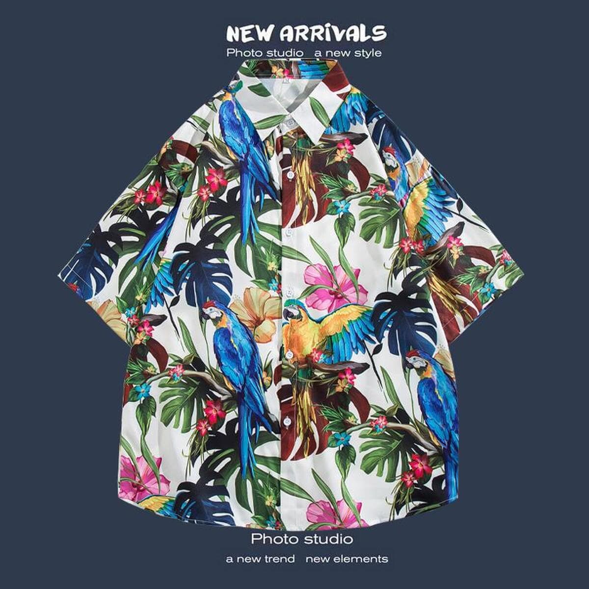 Рубашка с короткими рукавами и цветочным принтом, островной Хайнань, пляжный гонконгский стиль, стиль Sanya Xiawei, тайская...