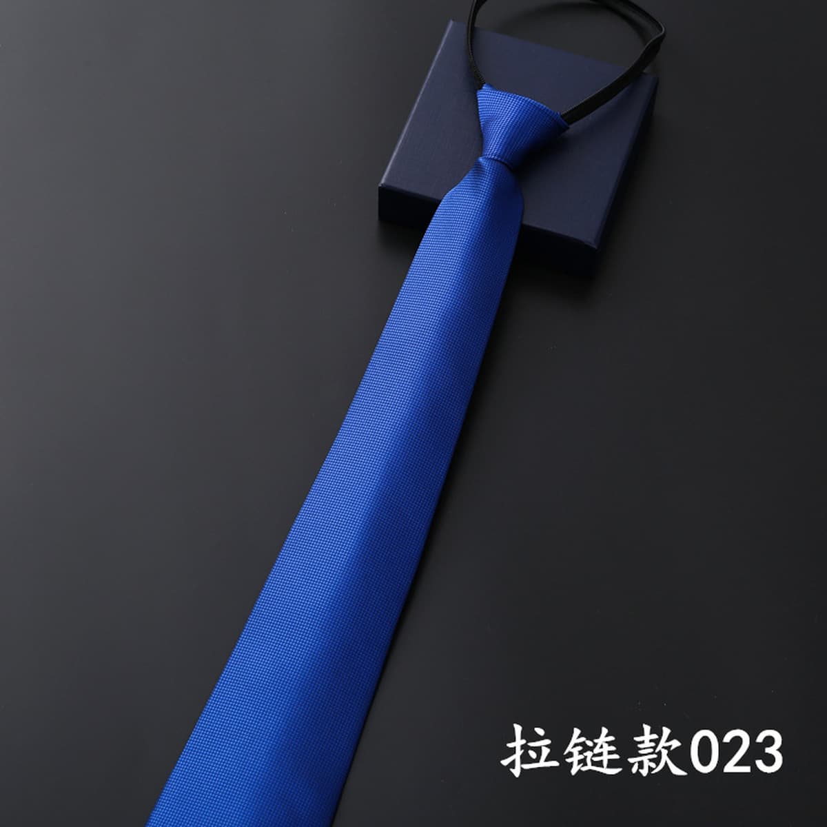 Мужской деловой Официальный галстук на молнии Жених Свадебный синий полосатый корейский стиль черный ленивый галстук