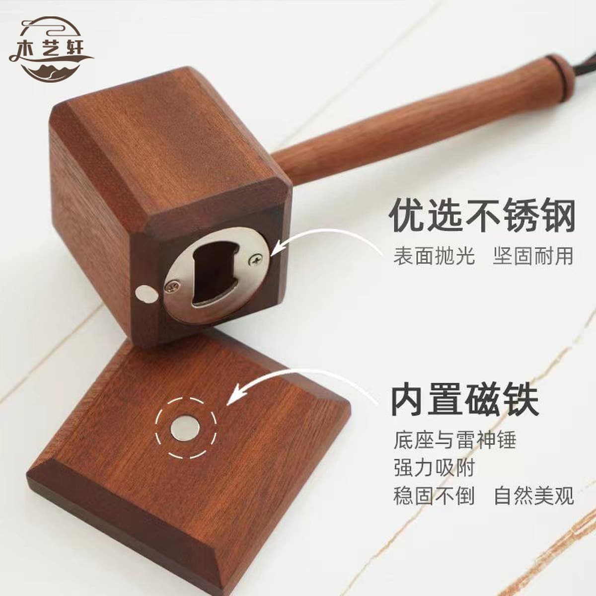 Новинка 2024: Открывалка для бутылок в виде молота Тора – креативный декор для дома и открывалка для напитков