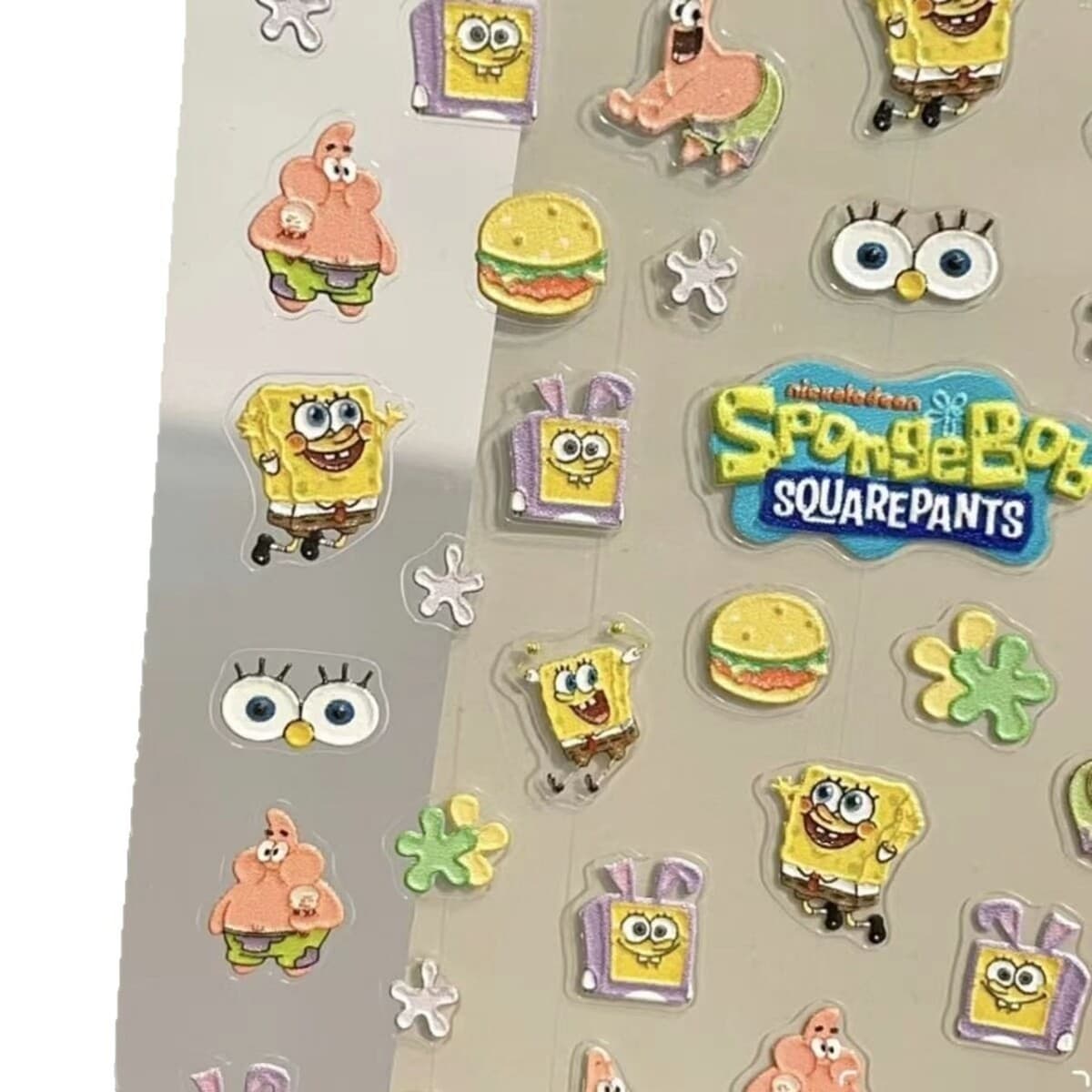 Милые мультяшные наклейки для дизайна ногтей «Губка Боб Пай Стар» 5D для студентов, красивые трехмерные рельефные клейкие...