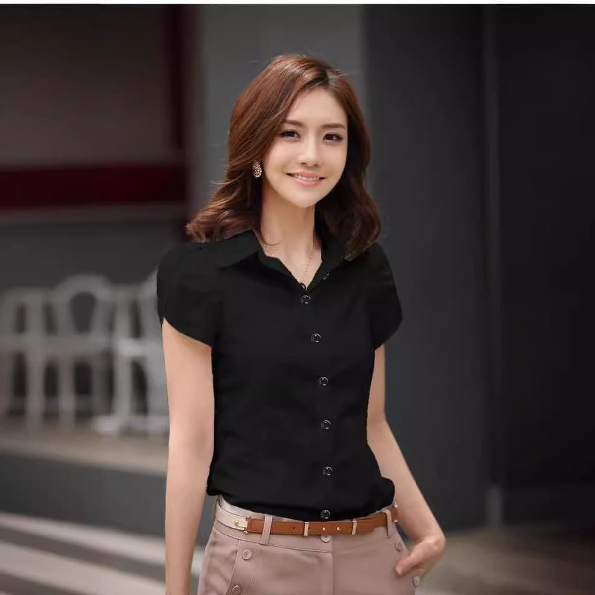 Женские рубашки в корейском стиле, деловая одежда, белые рубашки с рюшами, женские летние тонкие элитные пригородные топы с...