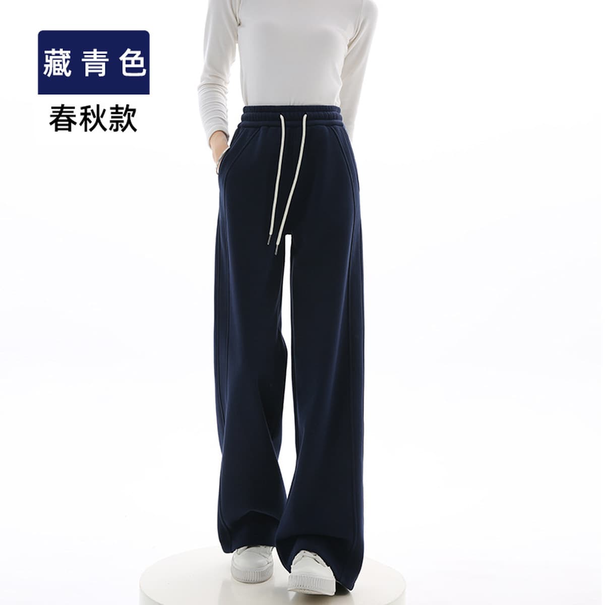 Широкие брюки в стиле Lulu для женщин, осенне-зимние повседневные прямые брюки на флисовой подкладке, спортивные брюки с...