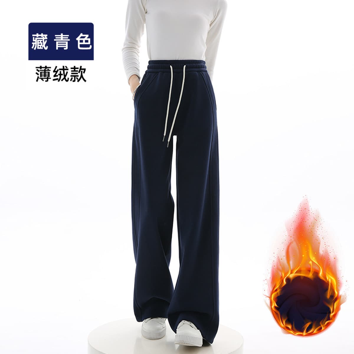 Широкие брюки в стиле Lulu для женщин, осенне-зимние повседневные прямые брюки на флисовой подкладке, спортивные брюки с...