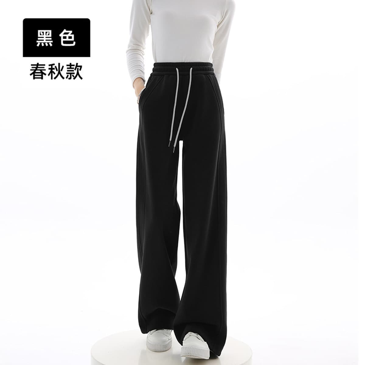 Широкие брюки в стиле Lulu для женщин, осенне-зимние повседневные прямые брюки на флисовой подкладке, спортивные брюки с...