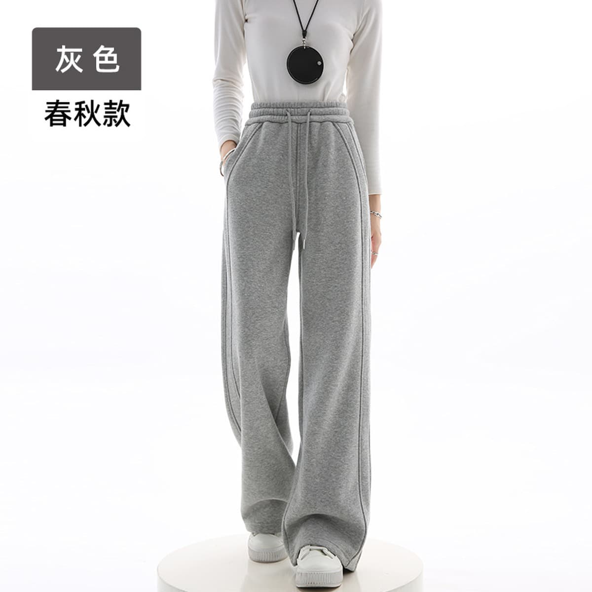 Широкие брюки в стиле Lulu для женщин, осенне-зимние повседневные прямые брюки на флисовой подкладке, спортивные брюки с...