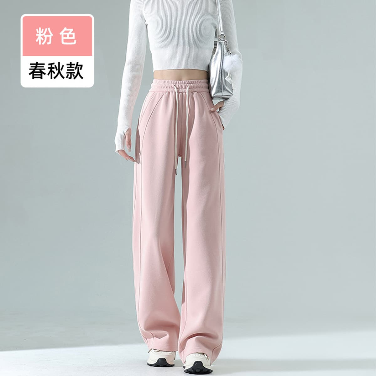 Широкие брюки в стиле Lulu для женщин, осенне-зимние повседневные прямые брюки на флисовой подкладке, спортивные брюки с...