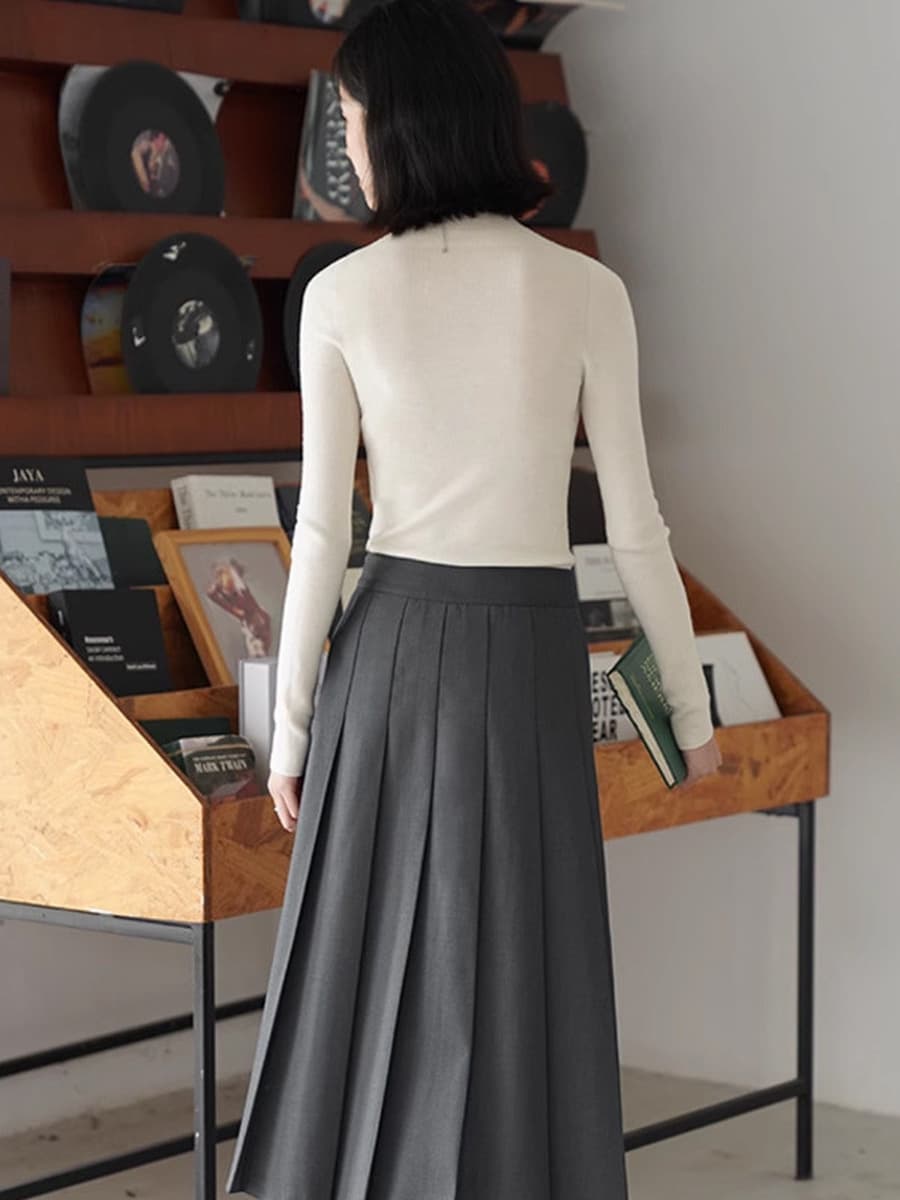 Немецкая Янцзы пряжа шерстяная цельнолитая трикотажная нижняя рубашка женская полуводолазка