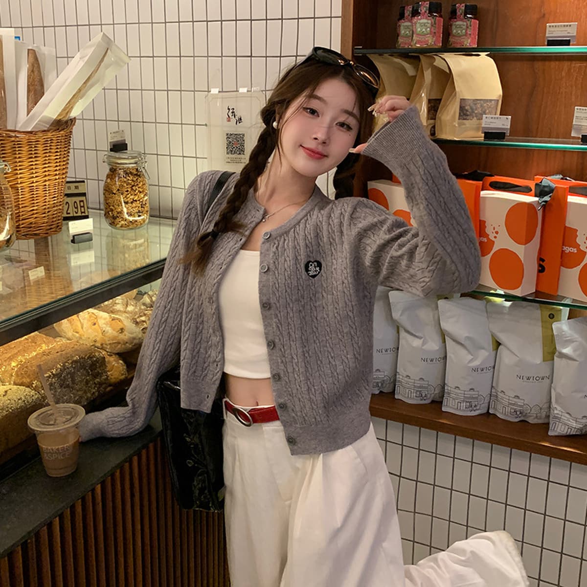 Желтый вязаный кардиган для женщин, новинка 2025 года, укороченный, повседневный, весенне-осенний, крупной вязки, с эффектом...