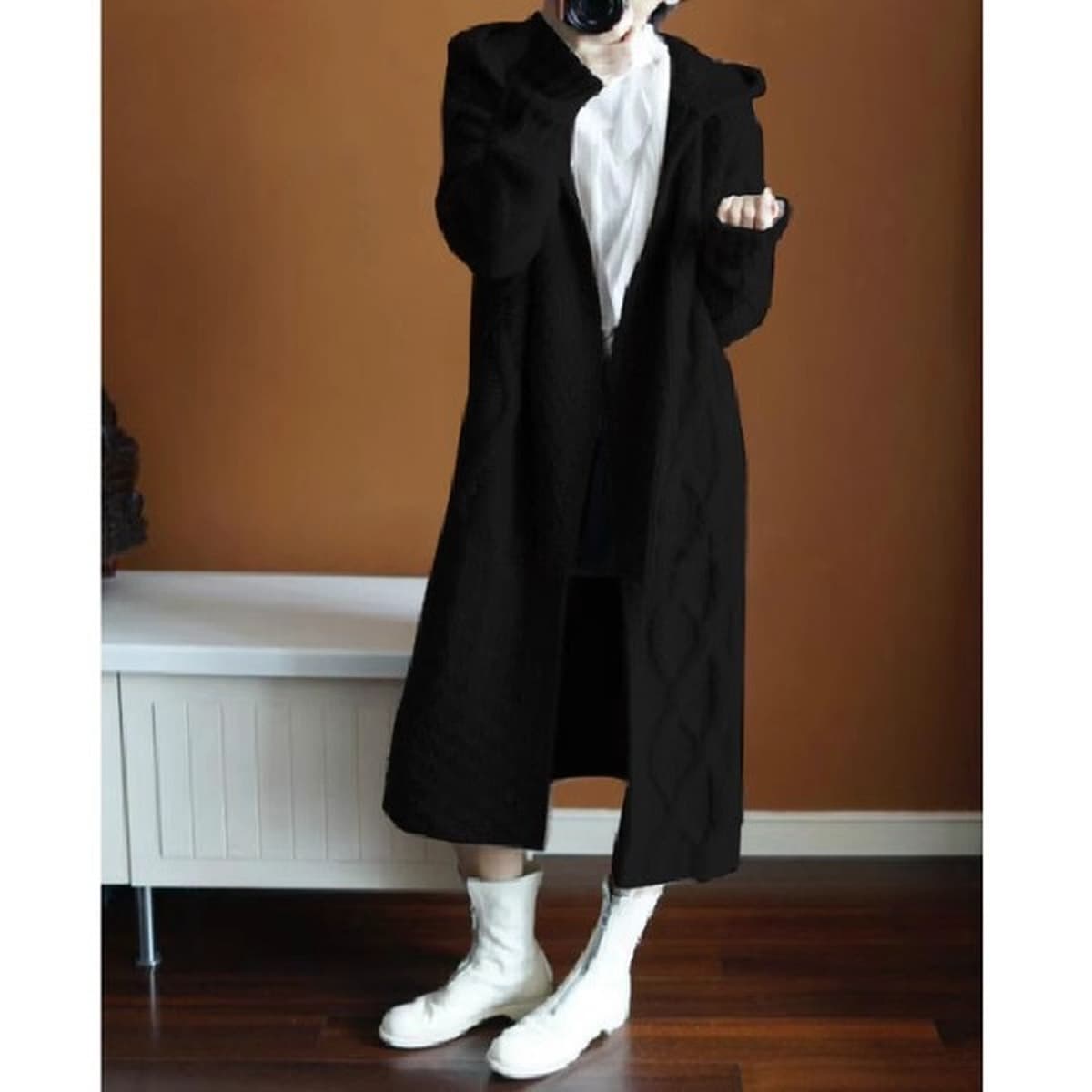 Женский шикарный корейский кардиган средней длины в стиле ленивого кэжуал, свободный, с косой вязкой, для трансграничной...