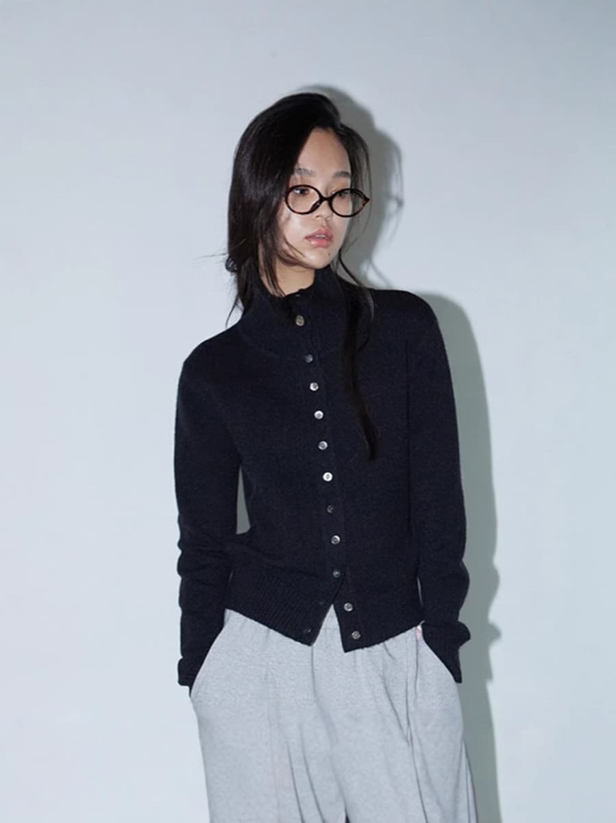 Новая универсальная элегантная рабочая одежда Dongdaemun из Южной Кореи, тонкий однобортный вязаный кардиган с высоким...