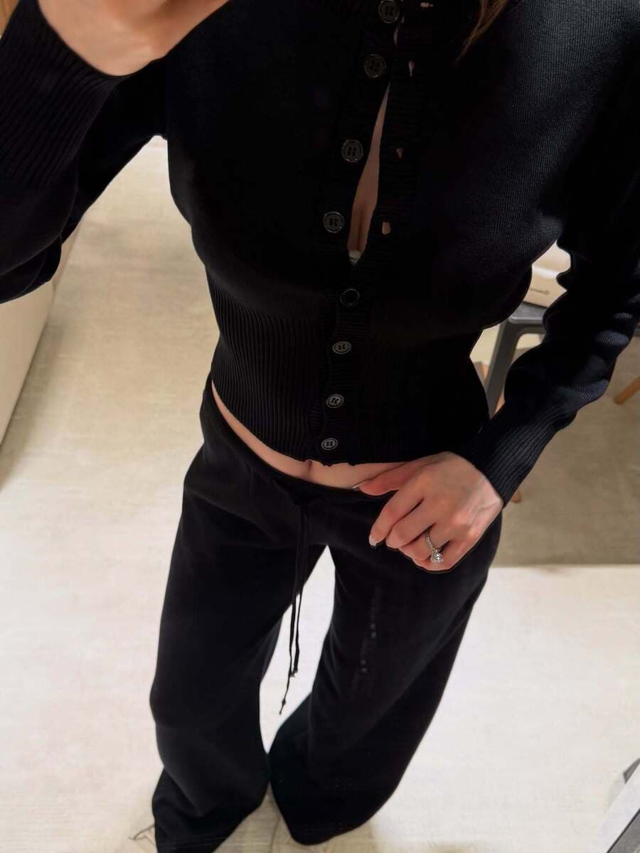 Однотонный вязаный кардиган для женщин осенью и зимой, мягкая и восковая внутренняя одежда, облегающий трикотаж с круглым...