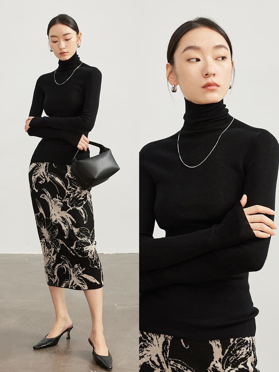 Роскошный немецкий 18-игольный бесшовный шерстяной свитер Yangtze Shimajing 25, осенне-зимняя трикотажная рубашка с высоким...