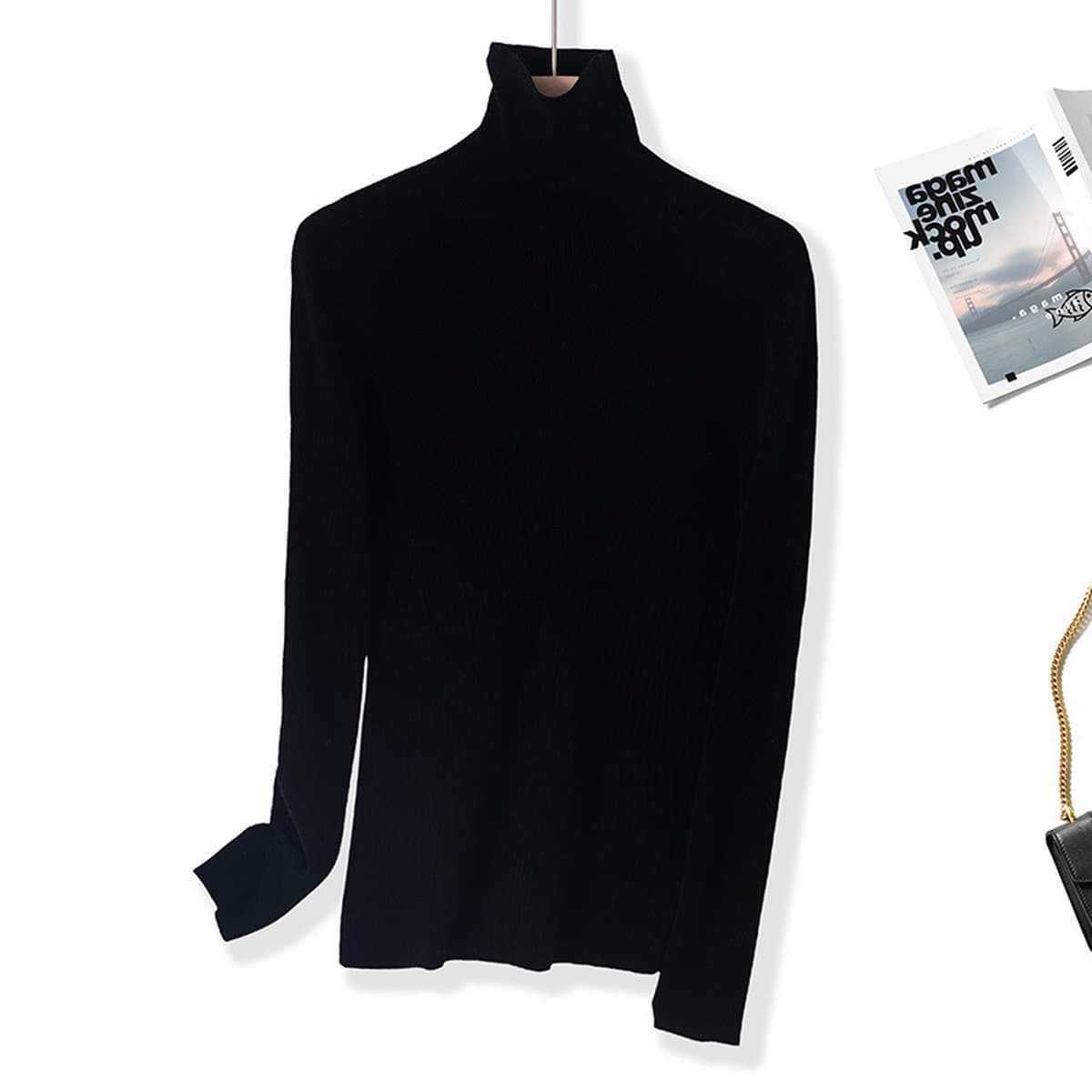 Мытье в машинном камвоне тонкая шерсть 100 шерстяных полуводолазок с высоким воротником трикотажная нижняя рубашка женский...