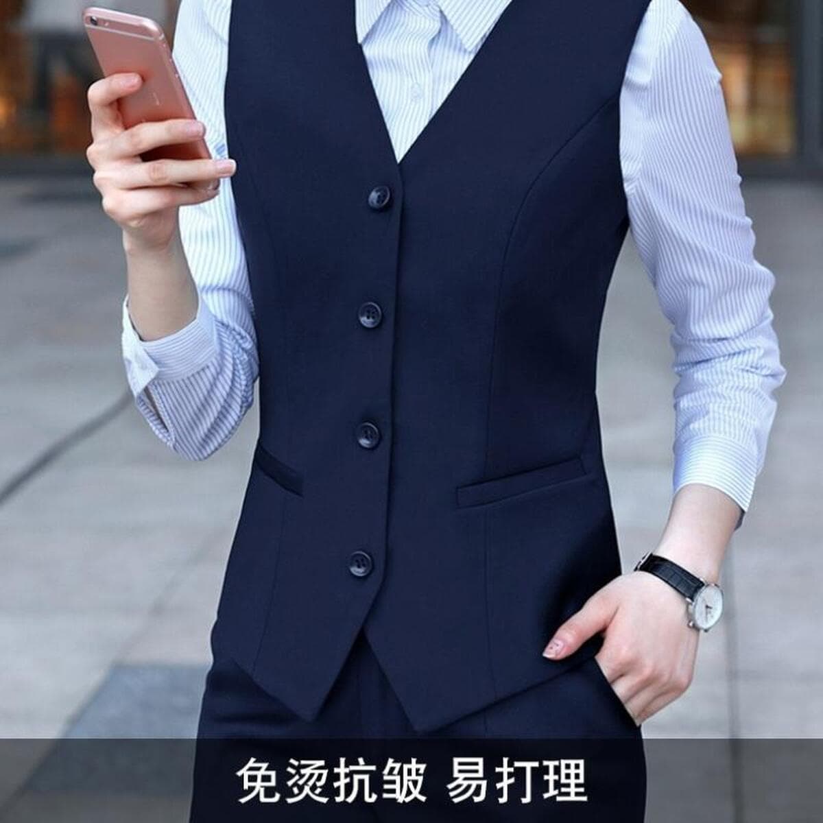 2024 женский жилет в Корейском стиле, весенне-осенний короткий Профессиональный жилет для костюма, маленький жилет, тонкая...