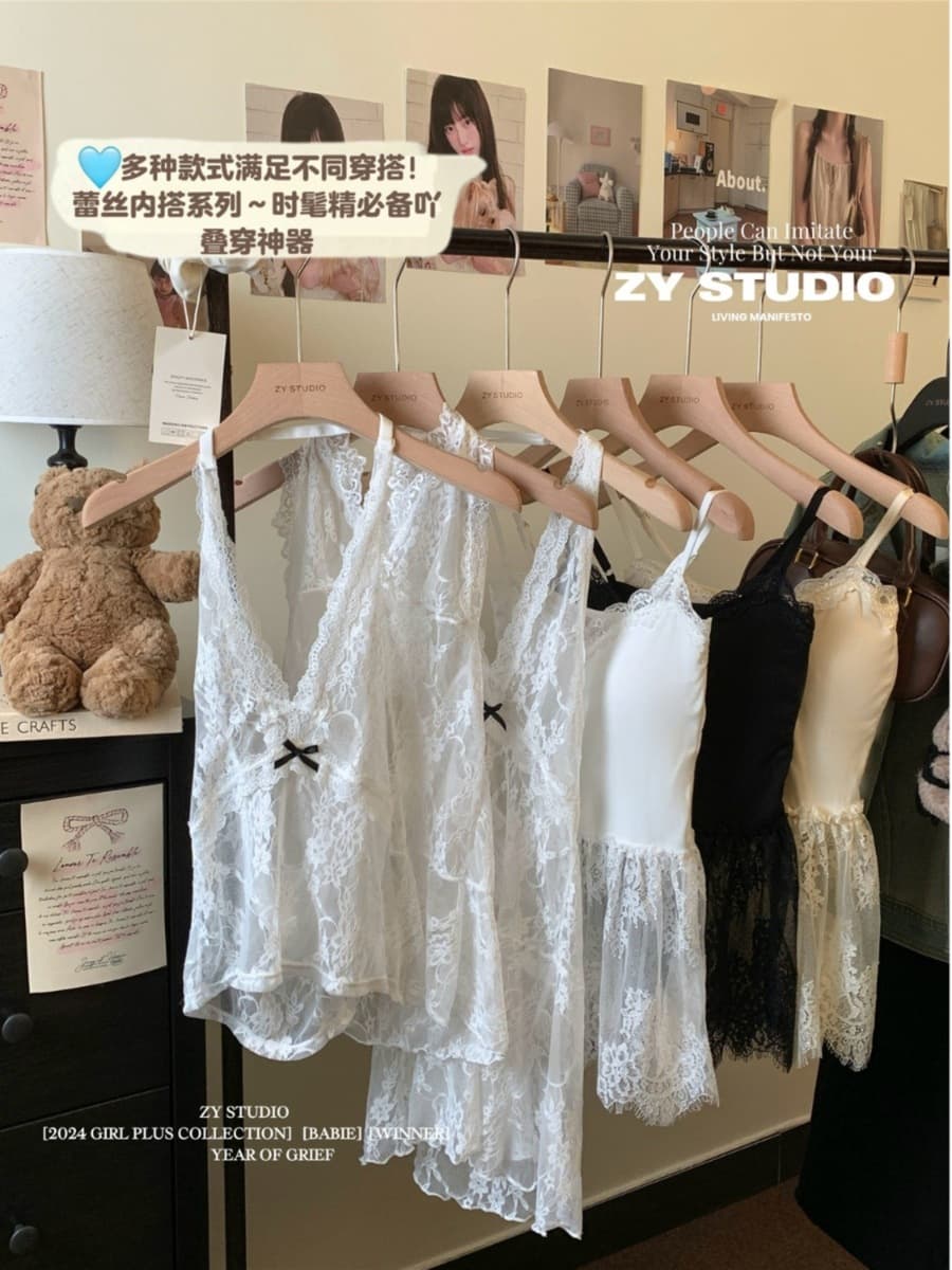 Чистый ветер сексуальное кружевное платье-подтяжка женское зимнее 2024 новое платье без рукавов, чтобы носить короткую юбку...