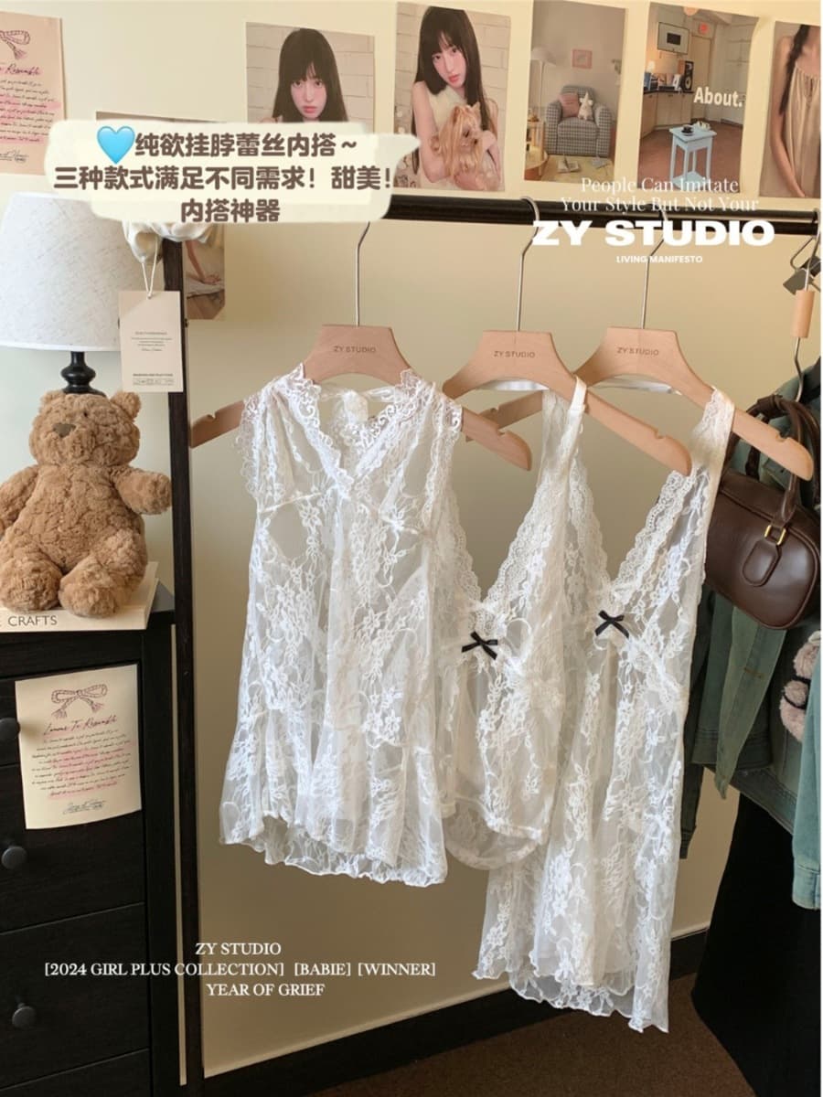 Чистый ветер сексуальное кружевное платье-подтяжка женское зимнее 2024 новое платье без рукавов, чтобы носить короткую юбку...