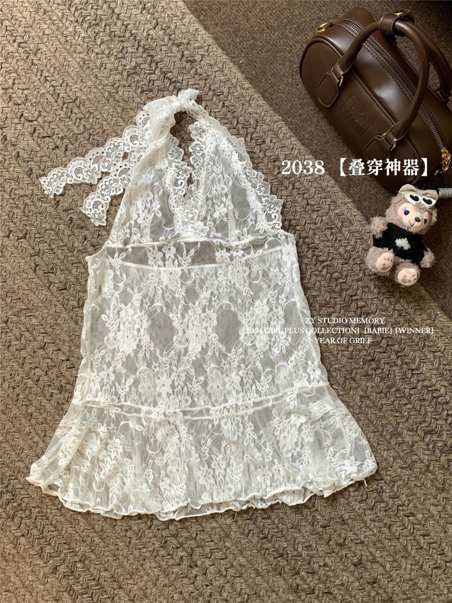 Чистый ветер сексуальное кружевное платье-подтяжка женское зимнее 2024 новое платье без рукавов, чтобы носить короткую юбку...