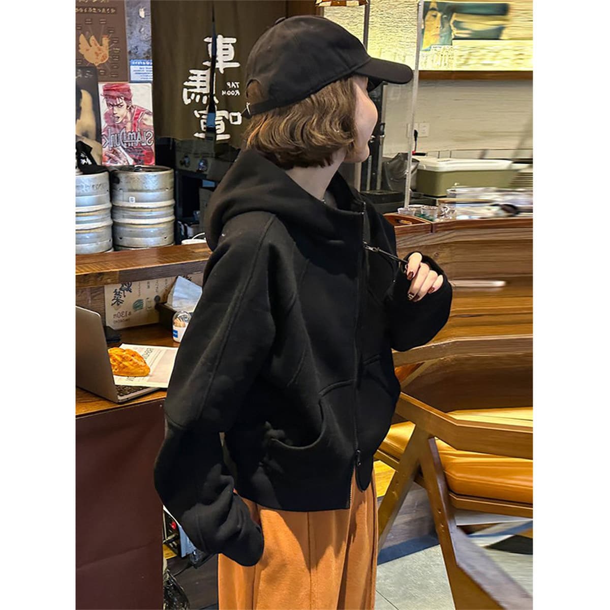 Мода с капюшоном двойная застежка на молнии свитер женская мода весна и осень новые плюшевые кардиганы студенческие...