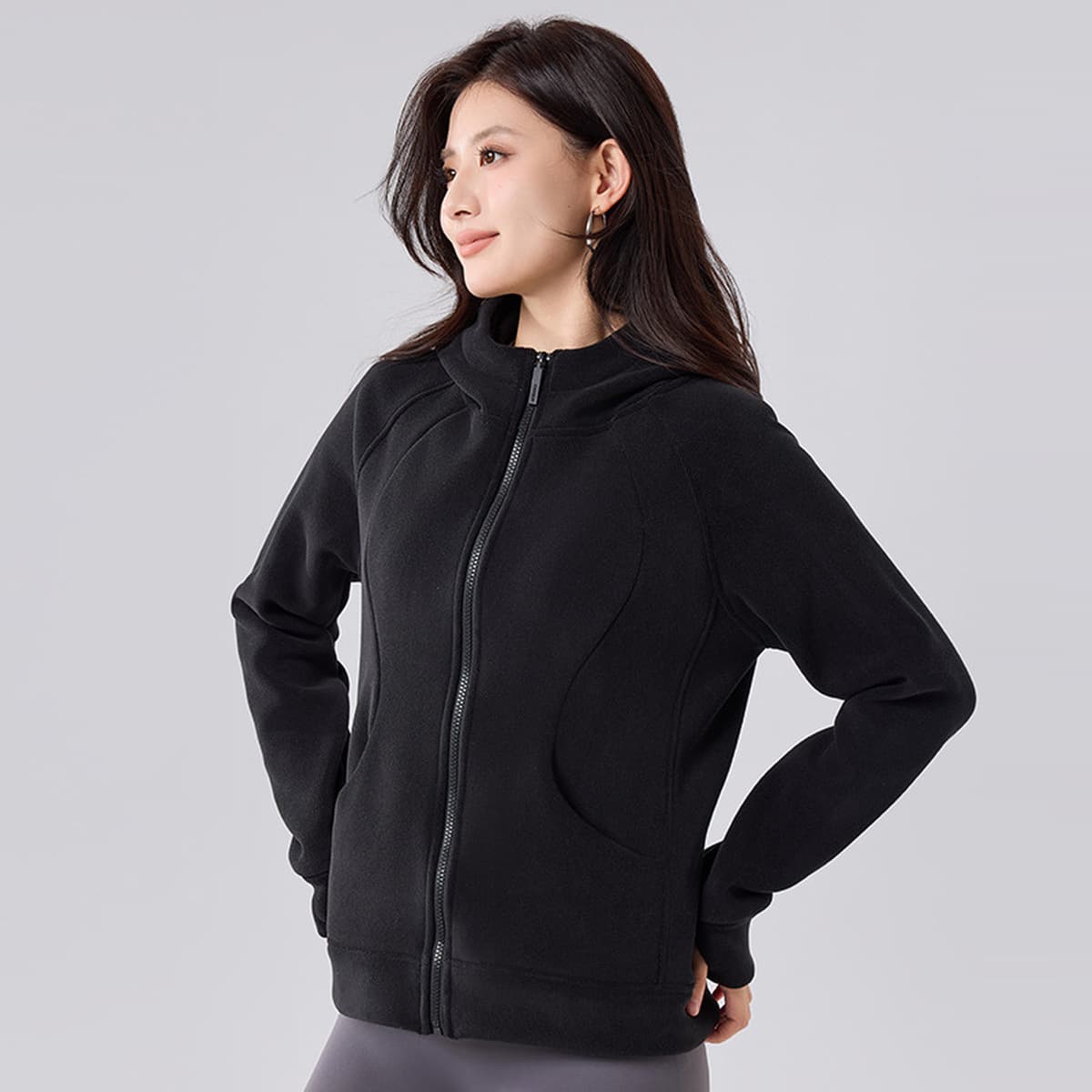 Высококачественная толстовка с капюшоном для женщин, осенне-зимняя двусторонняя австрийская бархатная куртка-кардиган на...