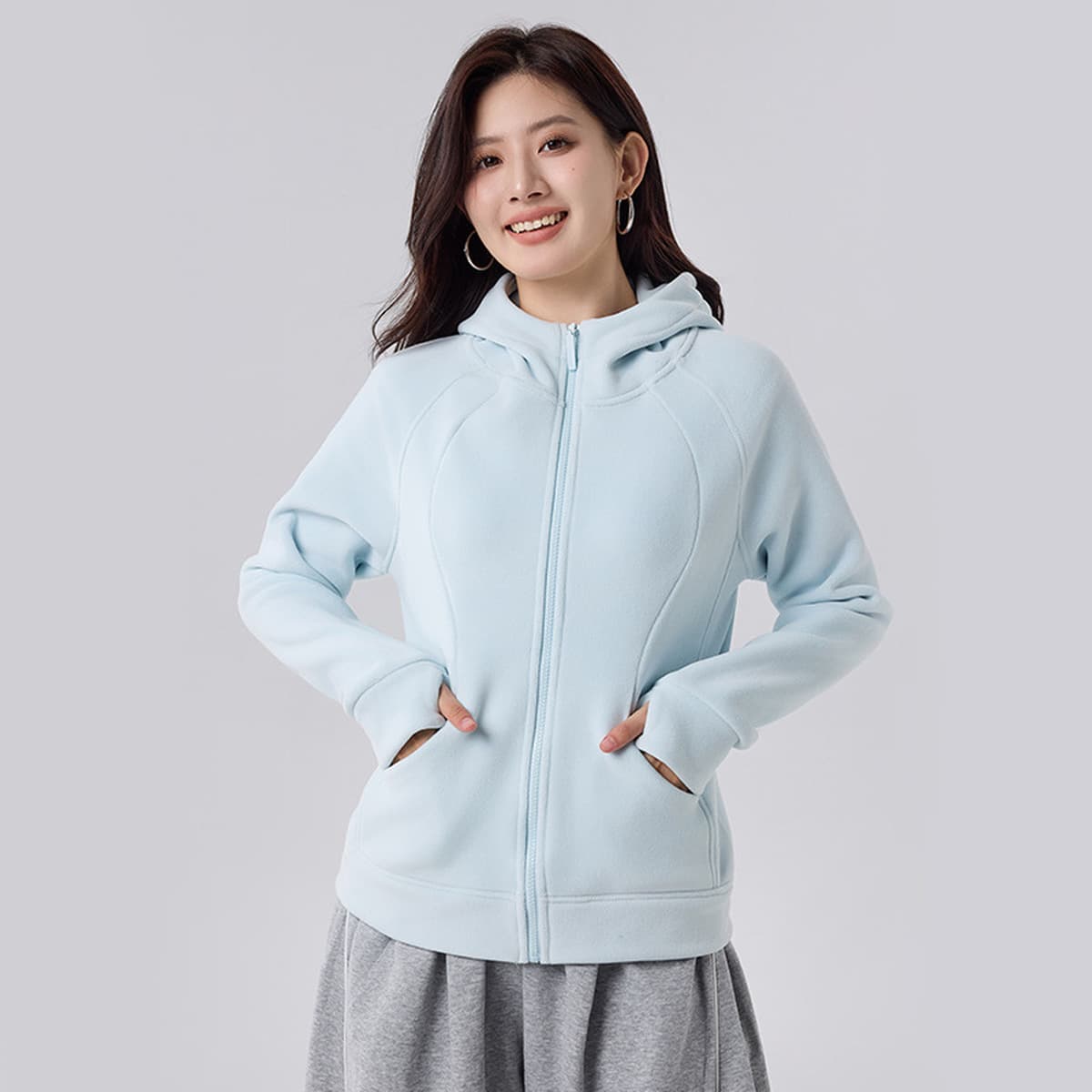 Высококачественная толстовка с капюшоном для женщин, осенне-зимняя двусторонняя австрийская бархатная куртка-кардиган на...