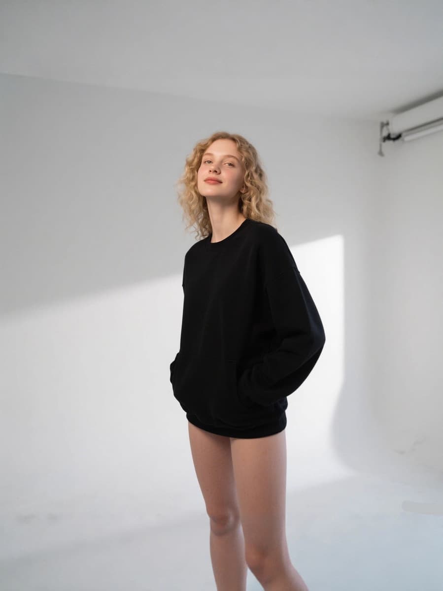 Трансграничная осенне-зимняя верхняя одежда, корейские женские топы, однотонная толстовка с круглым вырезом, свободная...