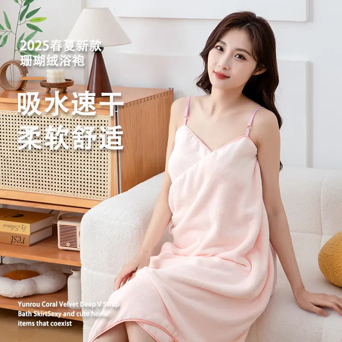 Корейский стиль, легкая роскошь, сексуальный халат с открытой спиной, регулируемыми бретелями, полосатый, в стиле...