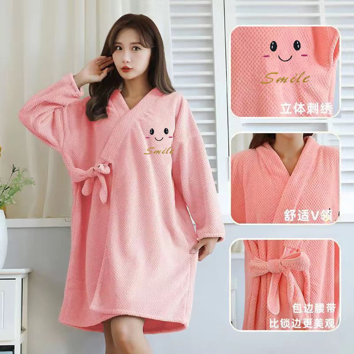Ананасовый халат носимое банное полотенце банная юбка Женская милая вышитая ремешок утолщенный коралловый флис Домашняя...
