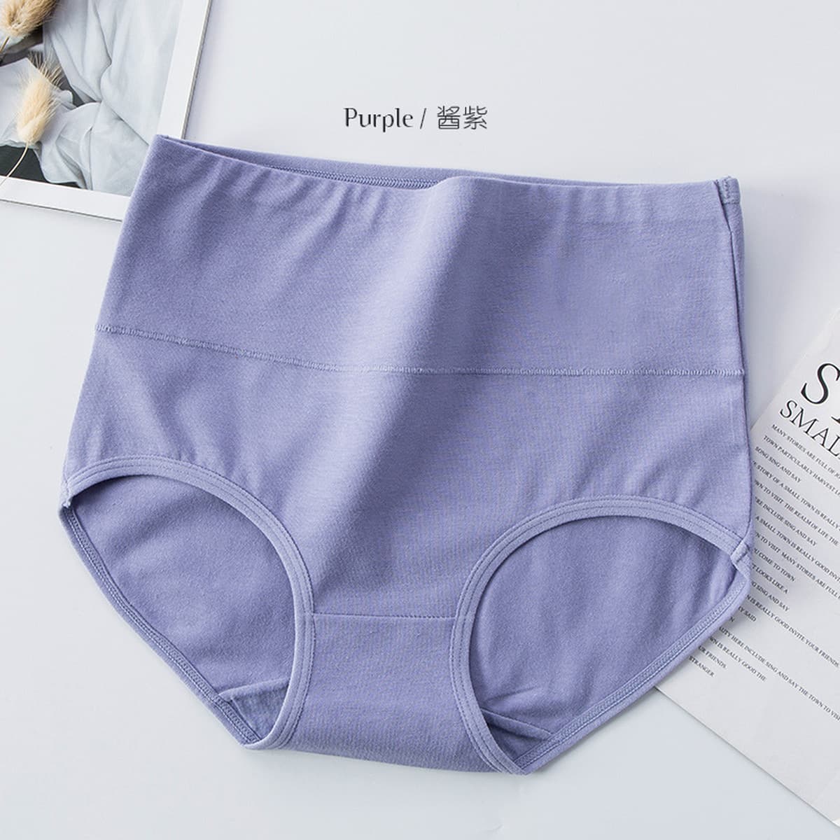 Трансграничные трусики большого размера женские хлопковые принты с высокой талией