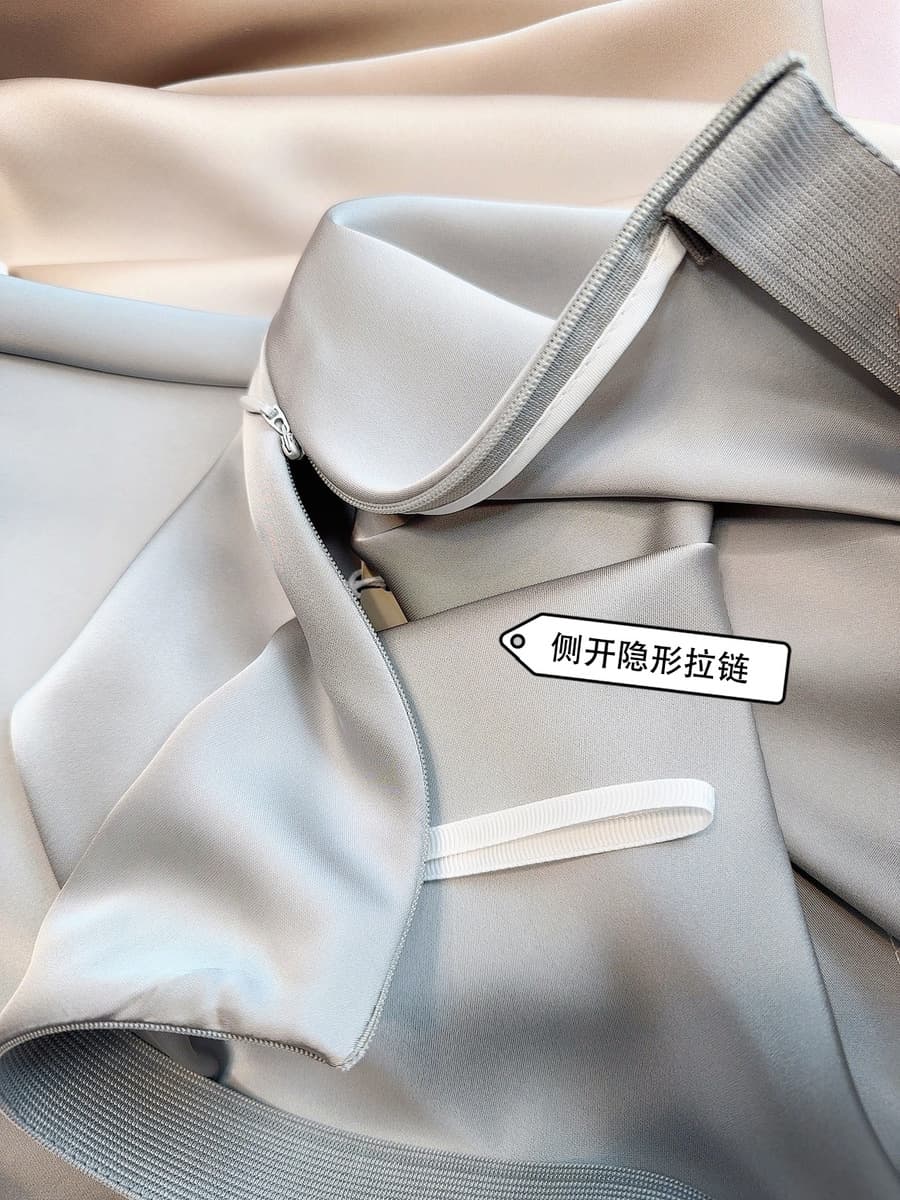 Французская легкая роскошная юбка из сатина для женщин, весенне-осенняя юбка-карандаш с высокой талией, юбка-зонтик, длинная...