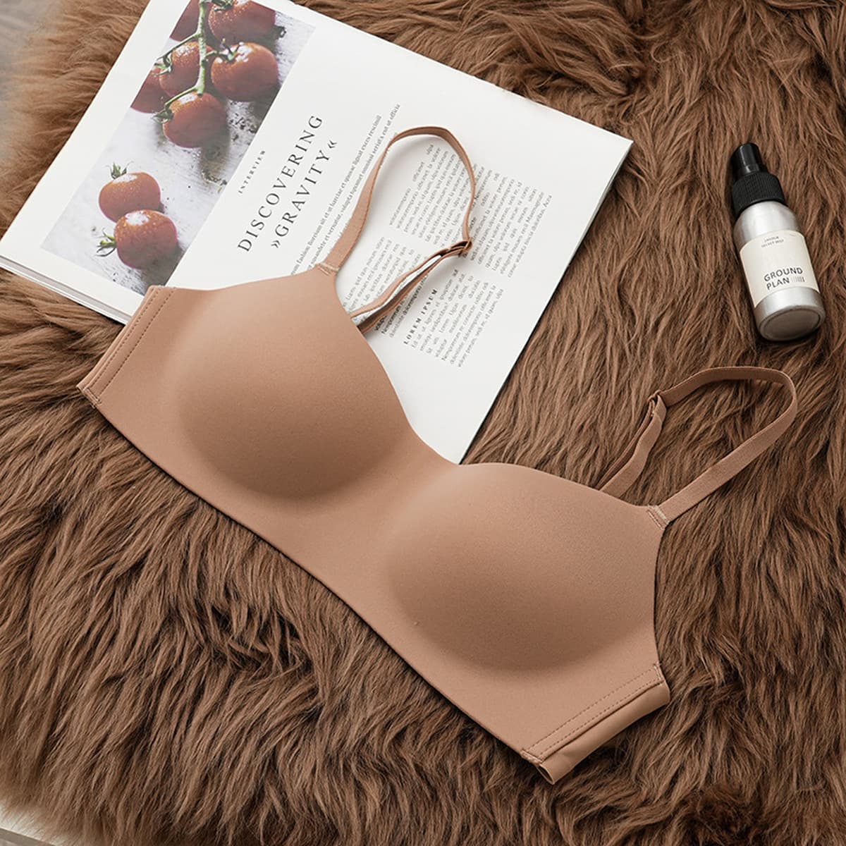 Женский бесшовный глянцевый тонкий бюстгальтер-лифчик без косточек, небольшой размер, антипровисающий, полукружевной, для...