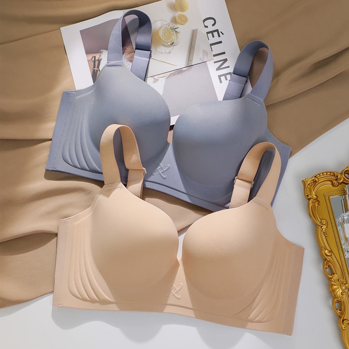 Женские тонкие бюстгальтеры для большой груди, уменьшающие объем, бесшовные, подтягивающие, предотвращающие провисание, без...