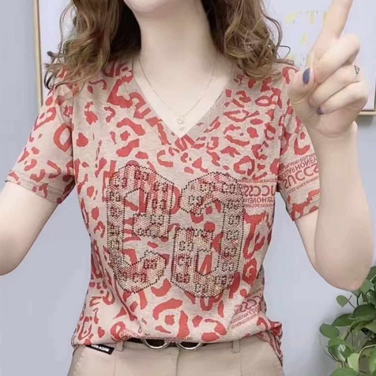 2023 летняя новая футболка с короткими рукавами, женская футболка больших размеров для мам среднего и пожилого возраста,...