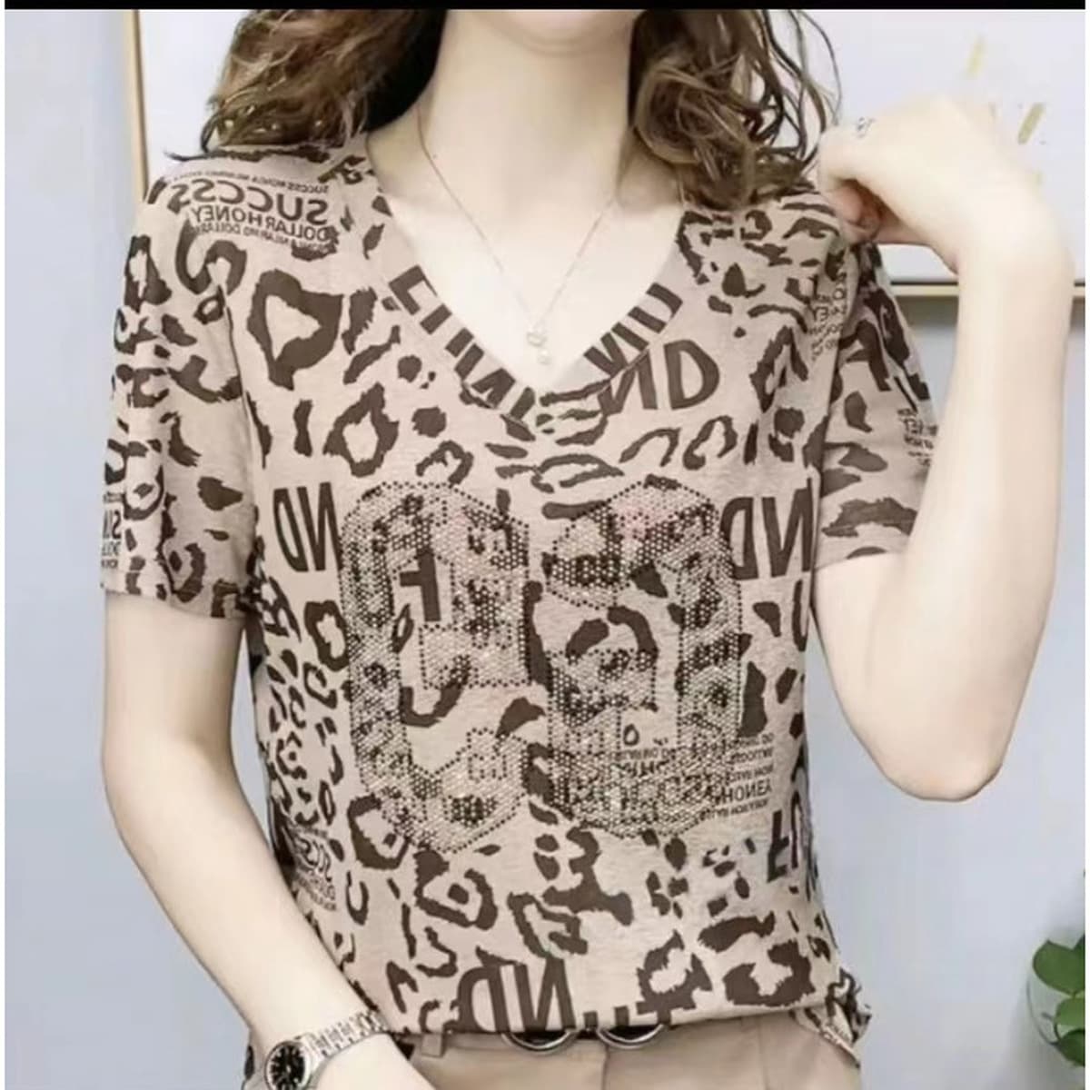 2023 летняя новая футболка с короткими рукавами, женская футболка больших размеров для мам среднего и пожилого возраста,...