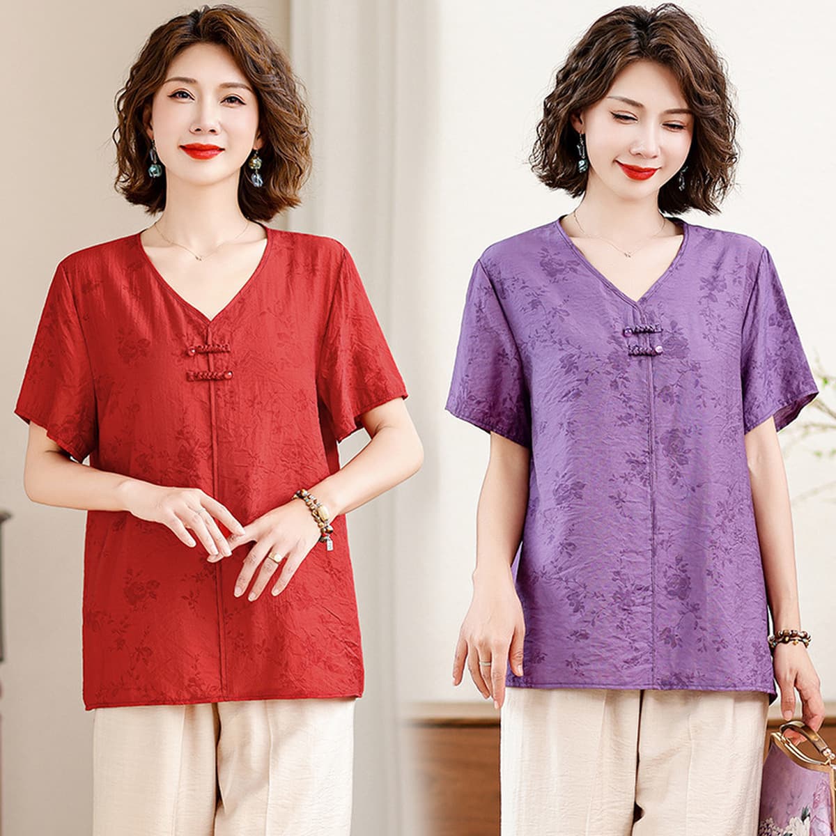 2022 новый топ для матери, Женская свободная Стильная верхняя одежда, хлопковая шелковая футболка с короткими рукавами,...