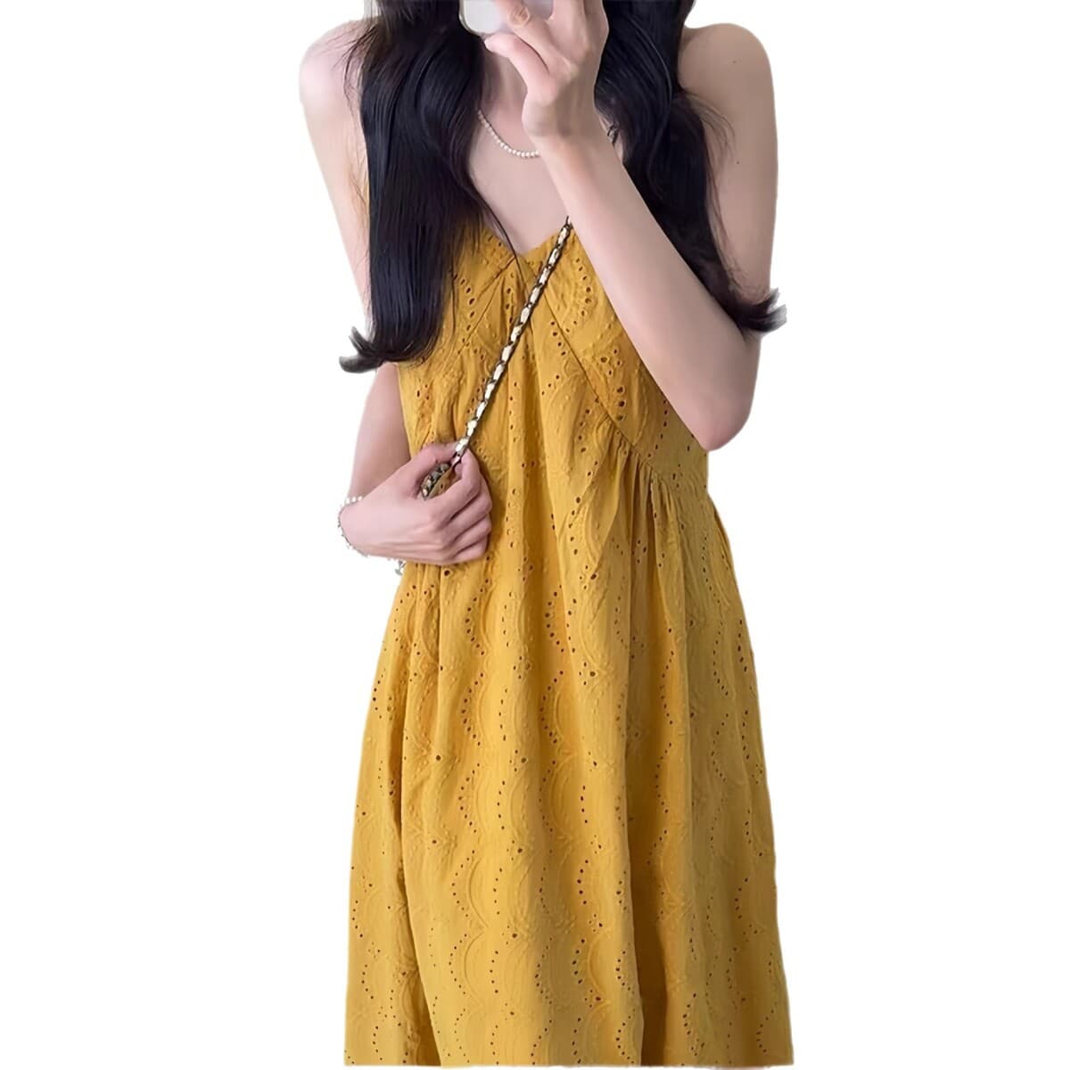 Французский дизайн, вышитая юбка на подтяжках без рукавов для женщин, новое летнее свободное тонкое платье с v-образным...