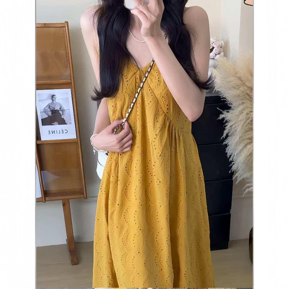 Французский дизайн, вышитая юбка на подтяжках без рукавов для женщин, новое летнее свободное тонкое платье с v-образным...