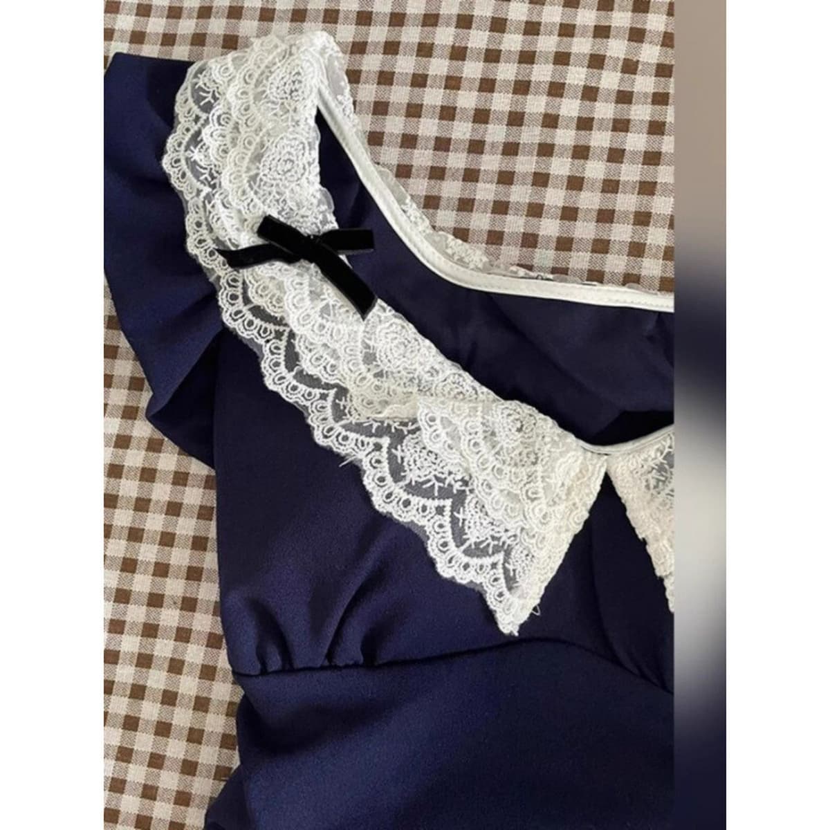 Летняя юбка-миди в стиле Хепберн 2025 года, миниатюрная, короткая, с французским кружевом и маленькими летящими рукавами для...