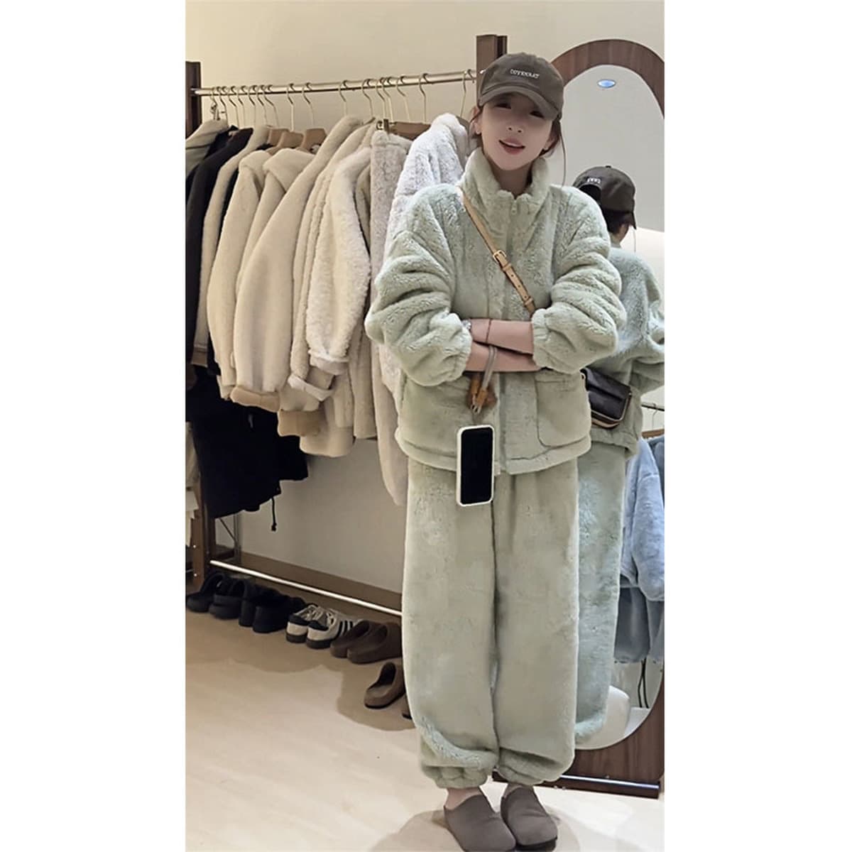 Осенняя и зимняя корейская теплая, пуховая и утолщая, теплая домашняя куртка носить свободную домашнюю одежду пижамы леди