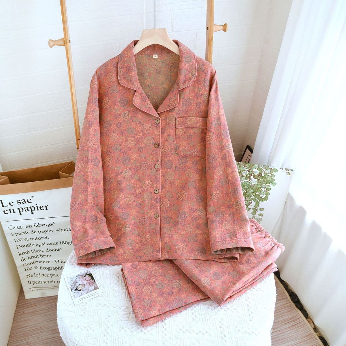 Новая жаккардовая Пижама, Женская весенне-летняя тонкая двухслойная марлевая куртка с длинными рукавами, кардиган,...