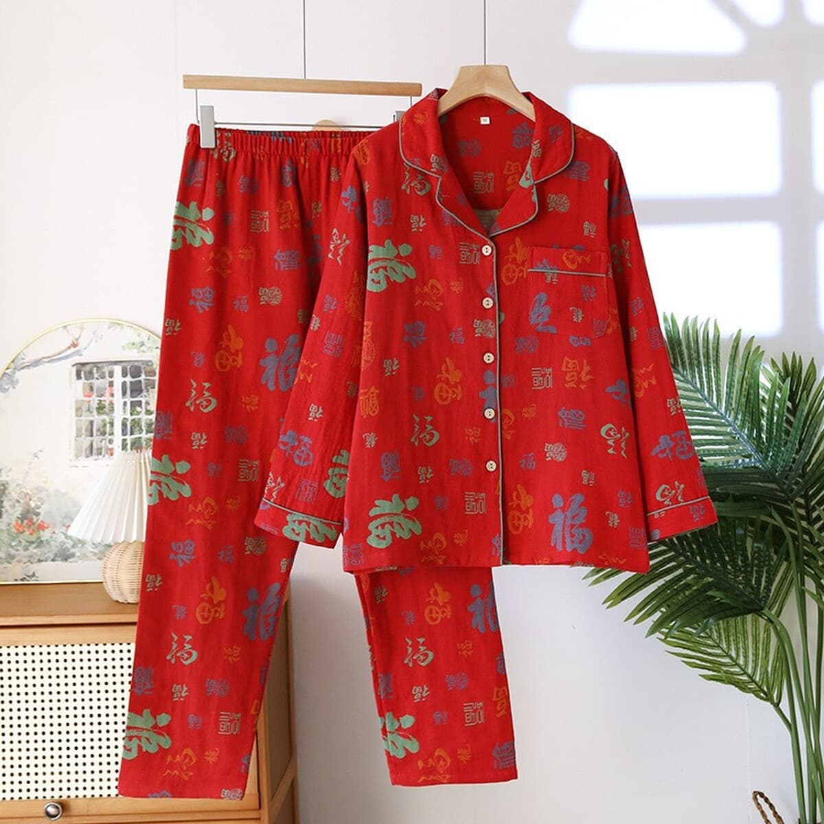 Новая жаккардовая Пижама, Женская весенне-летняя тонкая двухслойная марлевая куртка с длинными рукавами, кардиган,...