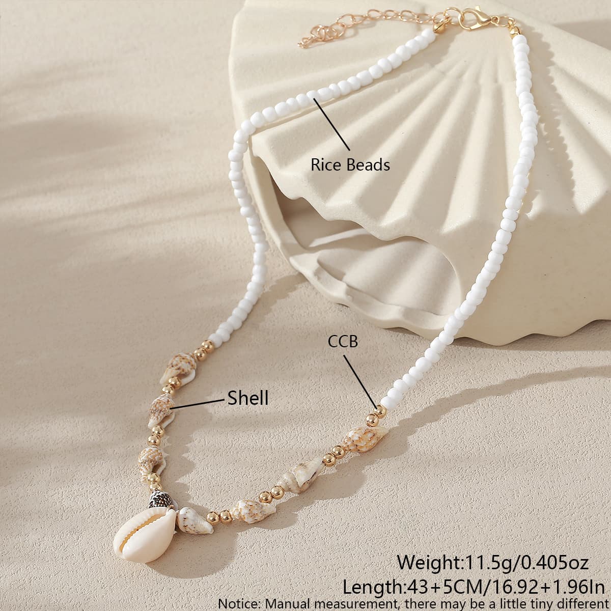 Европейское и американское трансграничное ювелирное ожерелье из бисера, пляжное ожерелье из натуральной ракушки,...