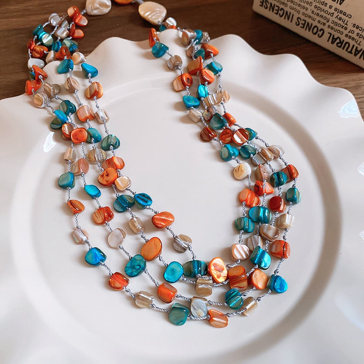 Богемное ожерелье из ракушек и бисера в стиле морского курорта, модная цепочка на ключицу, элегантное универсальное...