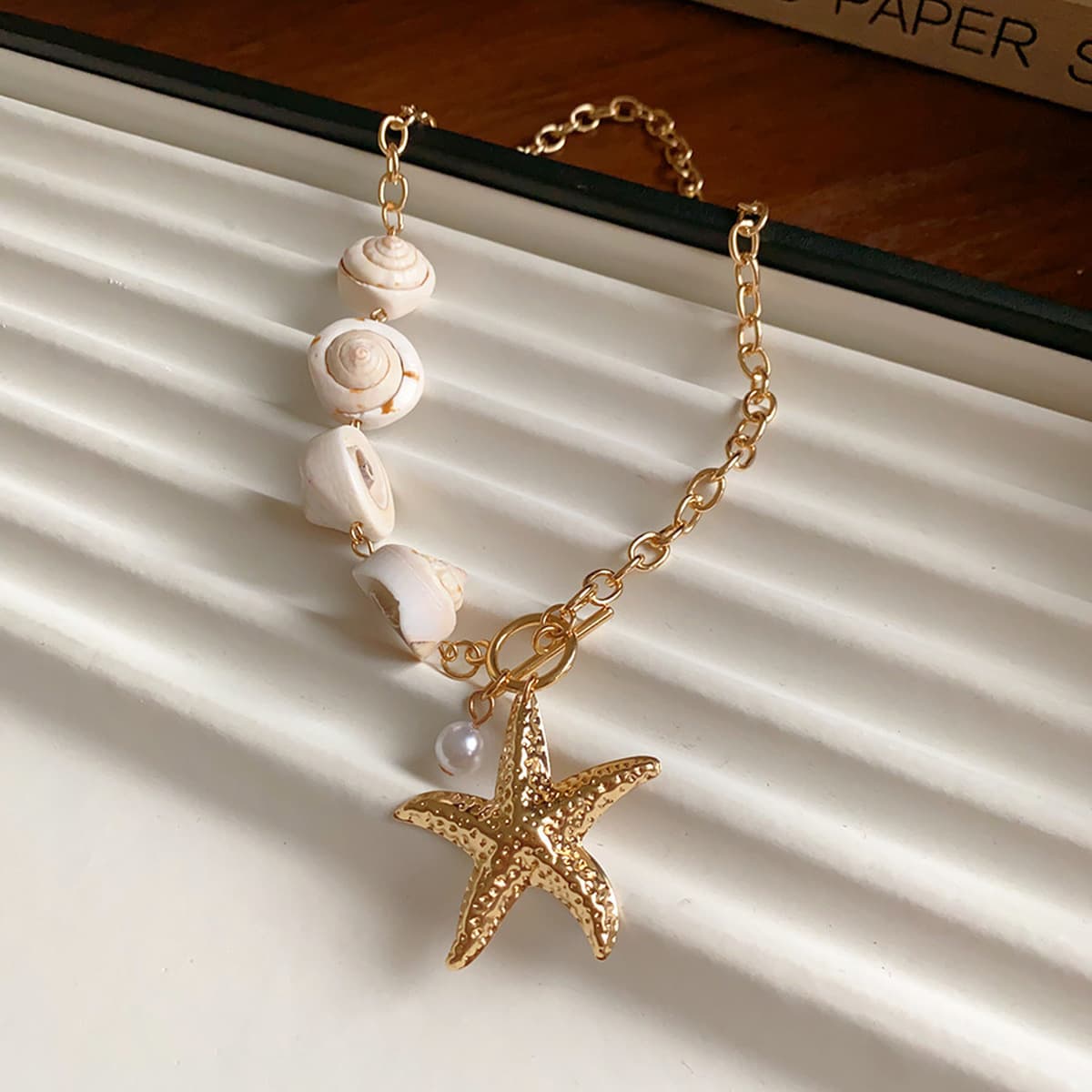 Богемное ожерелье из ракушек и бисера в стиле морского курорта, модная цепочка на ключицу, элегантное универсальное...