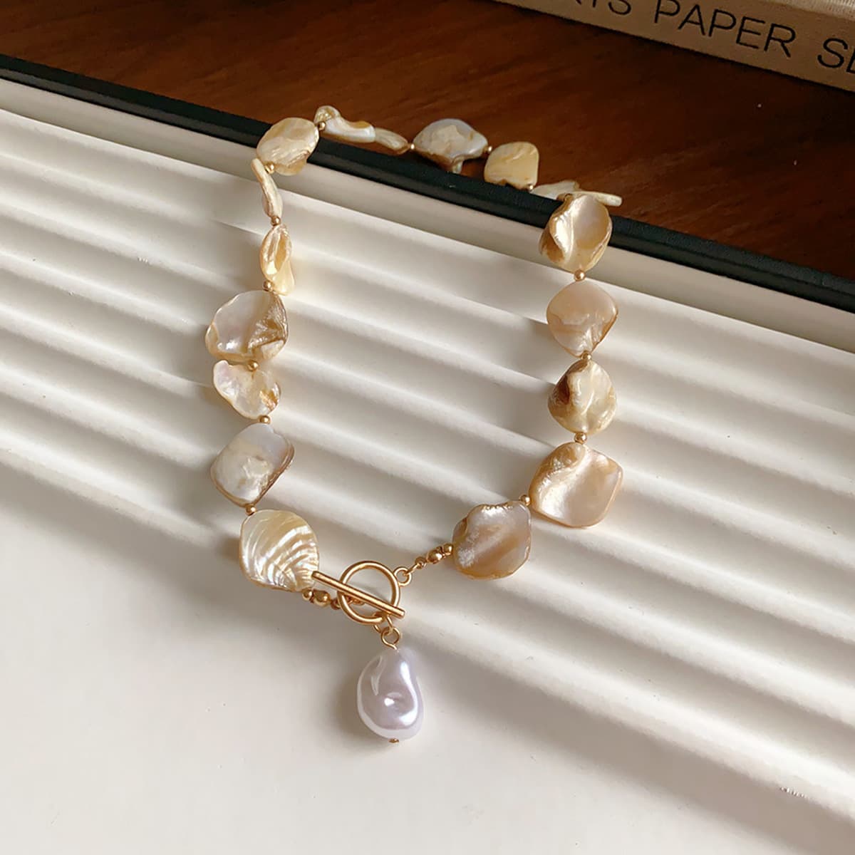 Богемное ожерелье из ракушек и бисера в стиле морского курорта, модная цепочка на ключицу, элегантное универсальное...