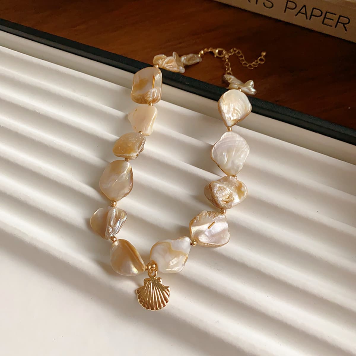 Богемное ожерелье из ракушек и бисера в стиле морского курорта, модная цепочка на ключицу, элегантное универсальное...